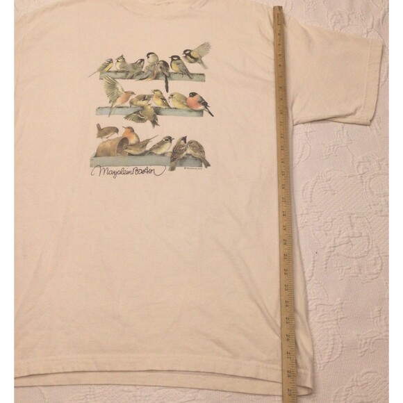 Vtg 90s Hallmark Bird Bird feeder Wildlife Shirt USA XL Cottage Cabin Cute - Picture 7 of 7